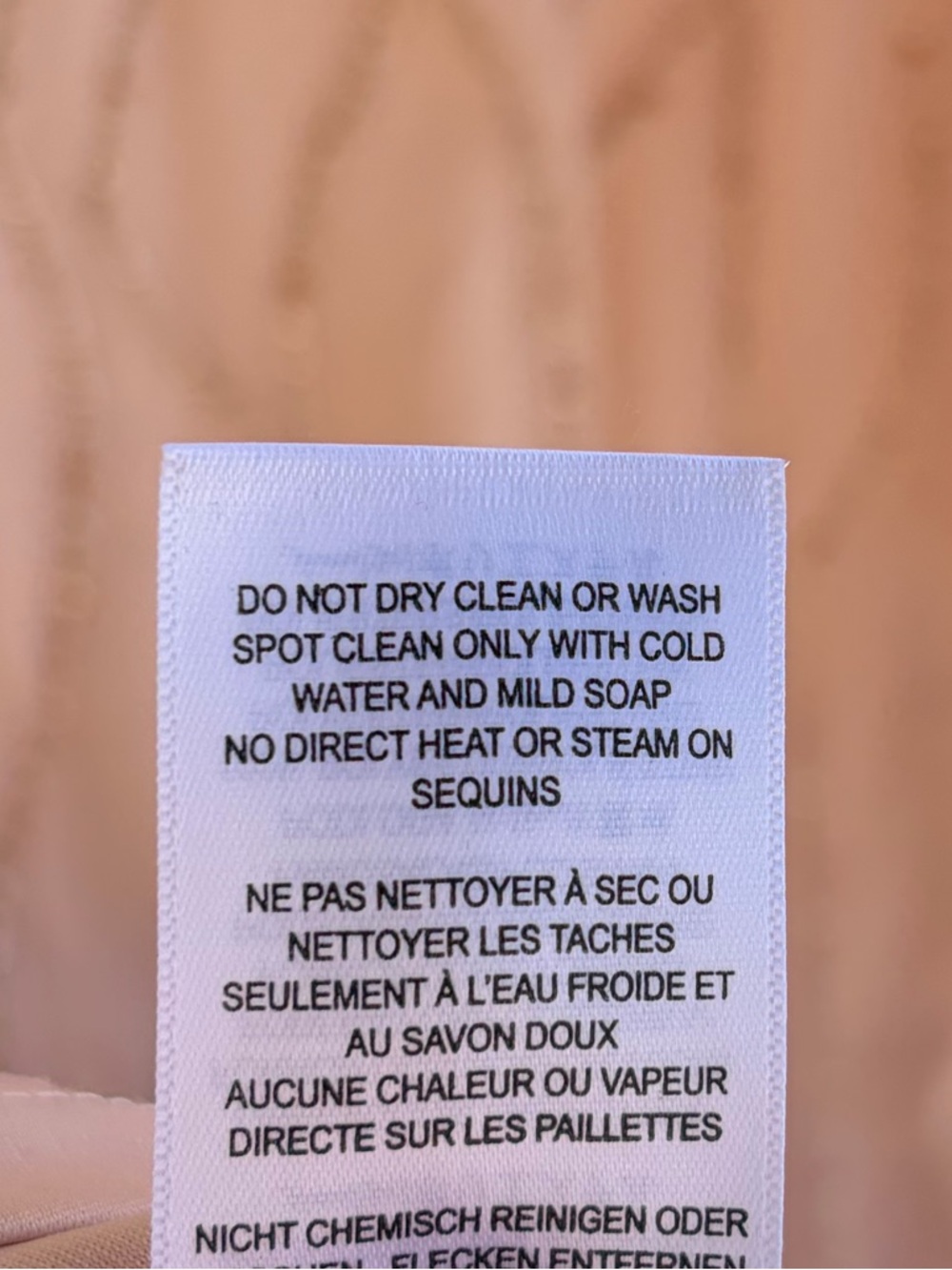 🆕✨ Adrianna Papell Blush Beaded Mesh Gown Maxi Dress Size 8 Sequin Nude Pink - Picture 16 of 16